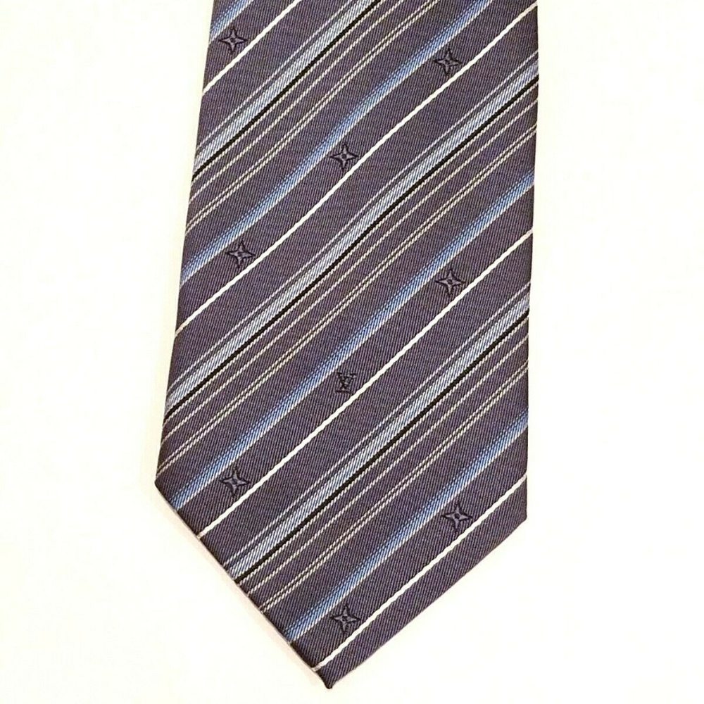 Louis Vuitton Paris MONOGRAM Striped Tie Italy